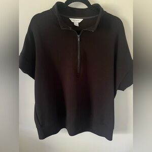 Rae Mode Black Half-Zip Scuba material top